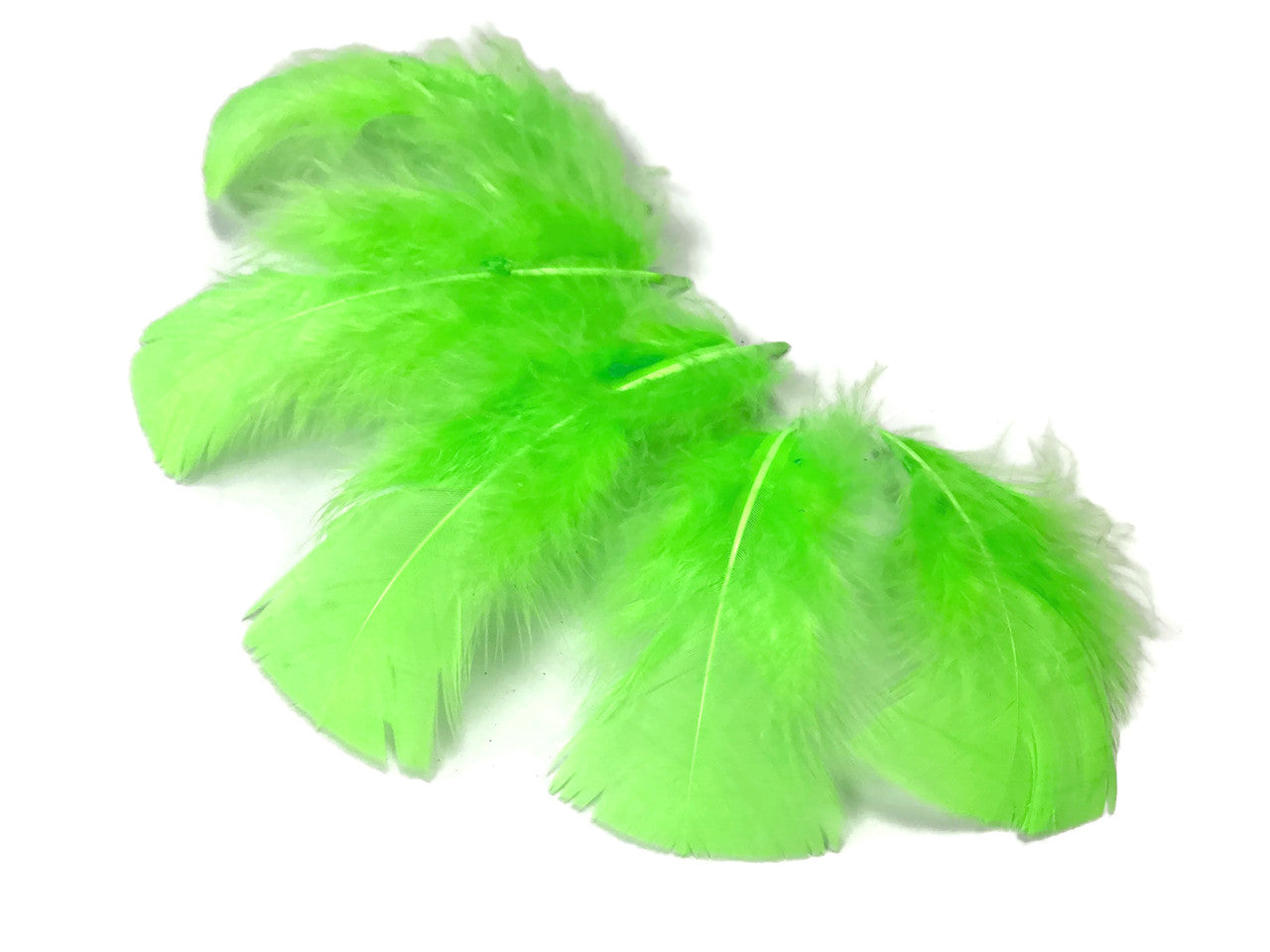 1 Pack - Chartreuse Green Dyed Turkey T-Base triangle Body Plumage Feathers 0.50 Oz.