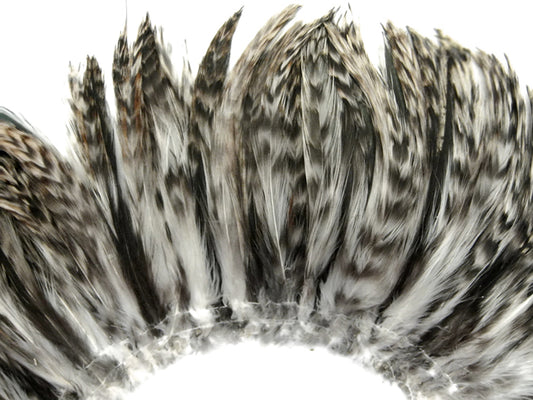 4 Inch Strip - Grey Chinchilla Strung Rooster Neck Hackle Feathers