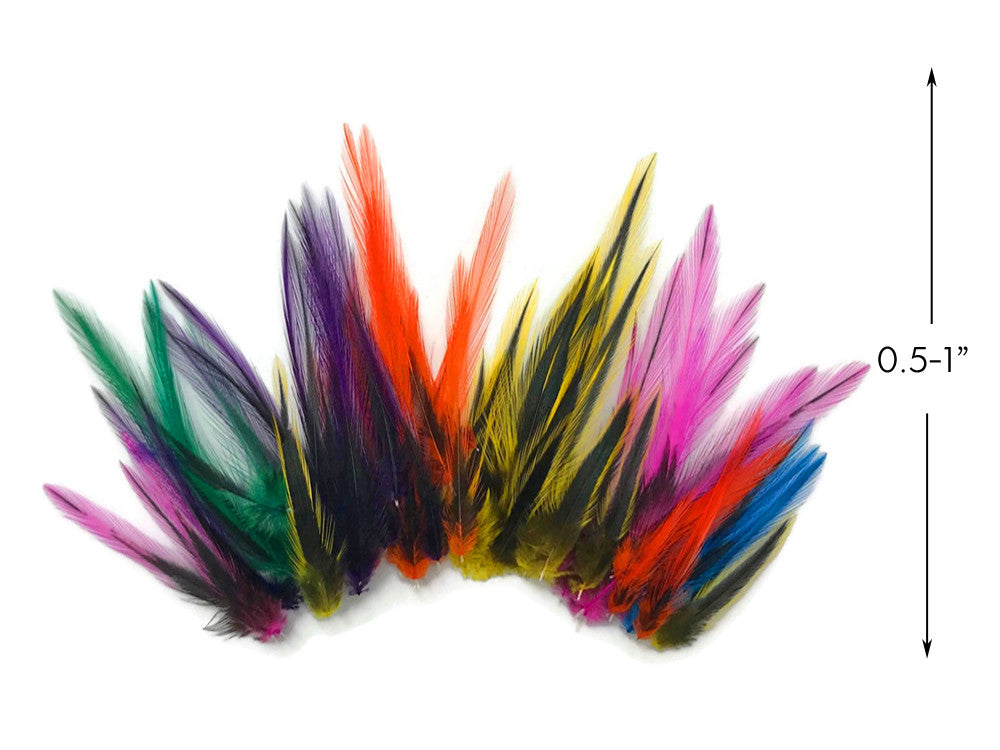 1 Pack - Colorful Mini Laced Hen Cape BLW Whiting Farms Feathers 0.02 oz. (bulk)