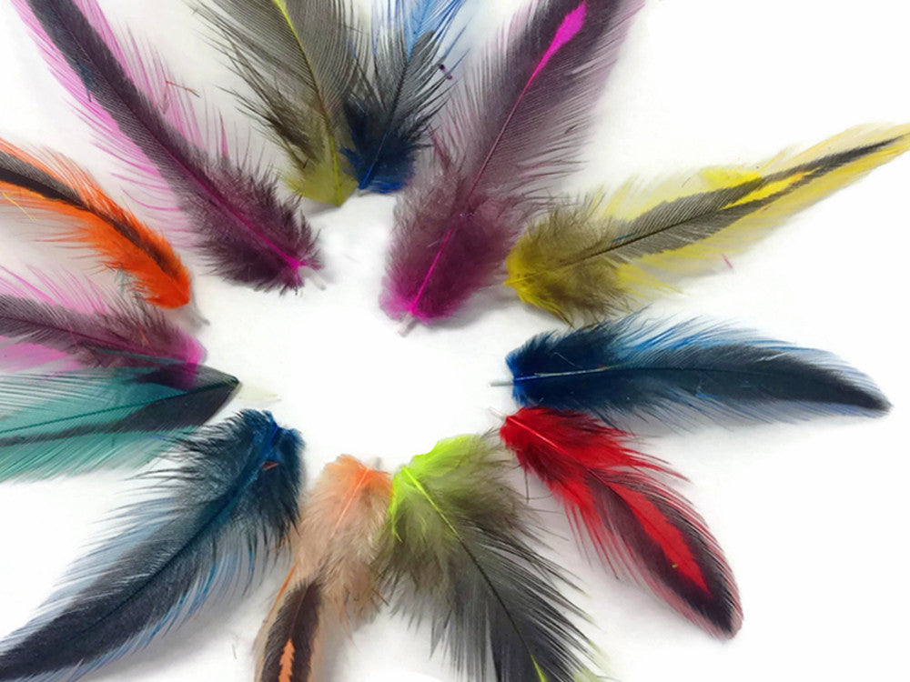 1 Pack - Colorful Mini Laced Hen Cape BLW Whiting Farms Feathers 0.02 oz. (bulk)