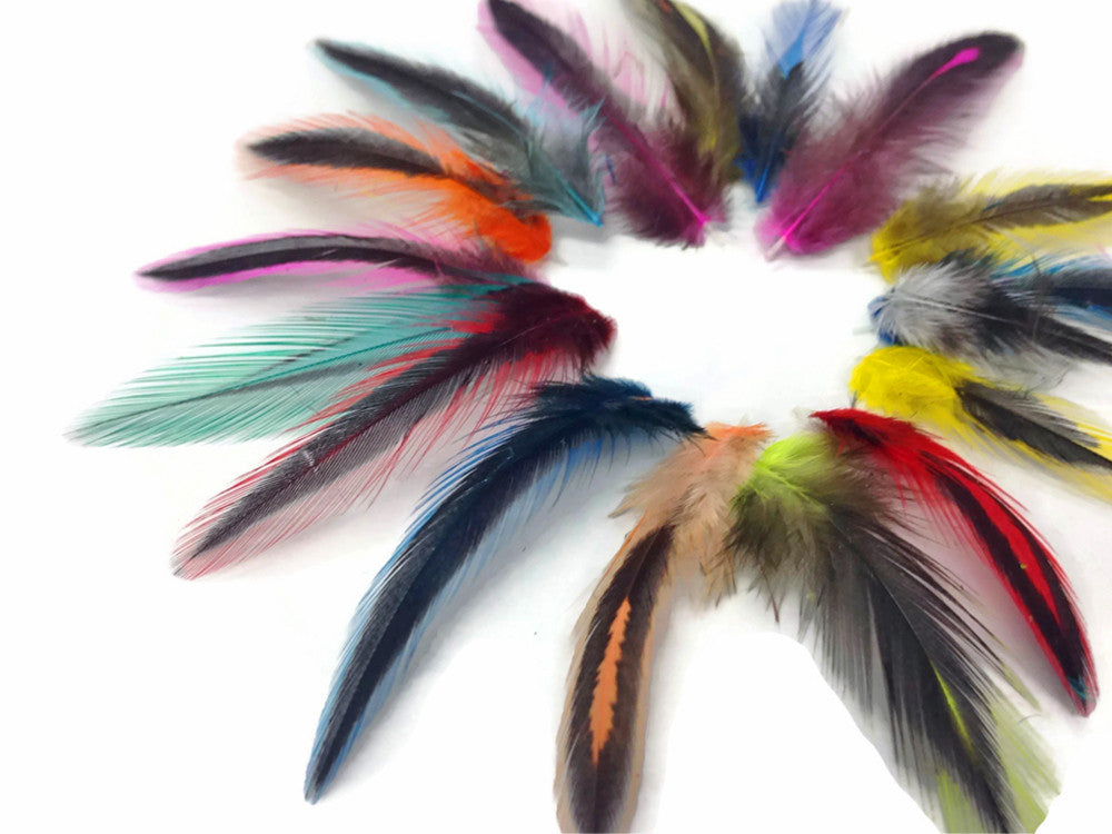 1 Pack - Colorful Mini Laced Hen Cape BLW Whiting Farms Feathers 0.02 oz. (bulk)