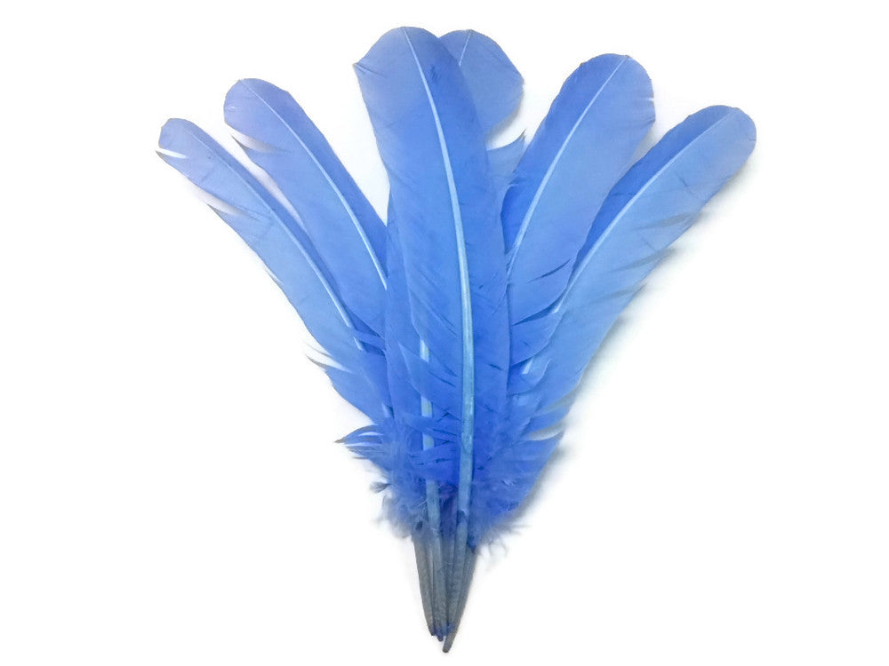 1 Lb. - Copenhagen Blue Turkey Tom Rounds Secondary Wing Quill Wholesale Feathers (Bulk)