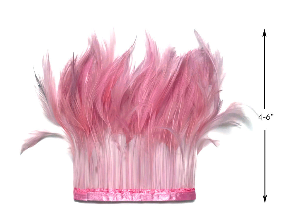 1 Dozen - Dusty Rose Stripped Rooster Neck Hackle Eyelash Feather