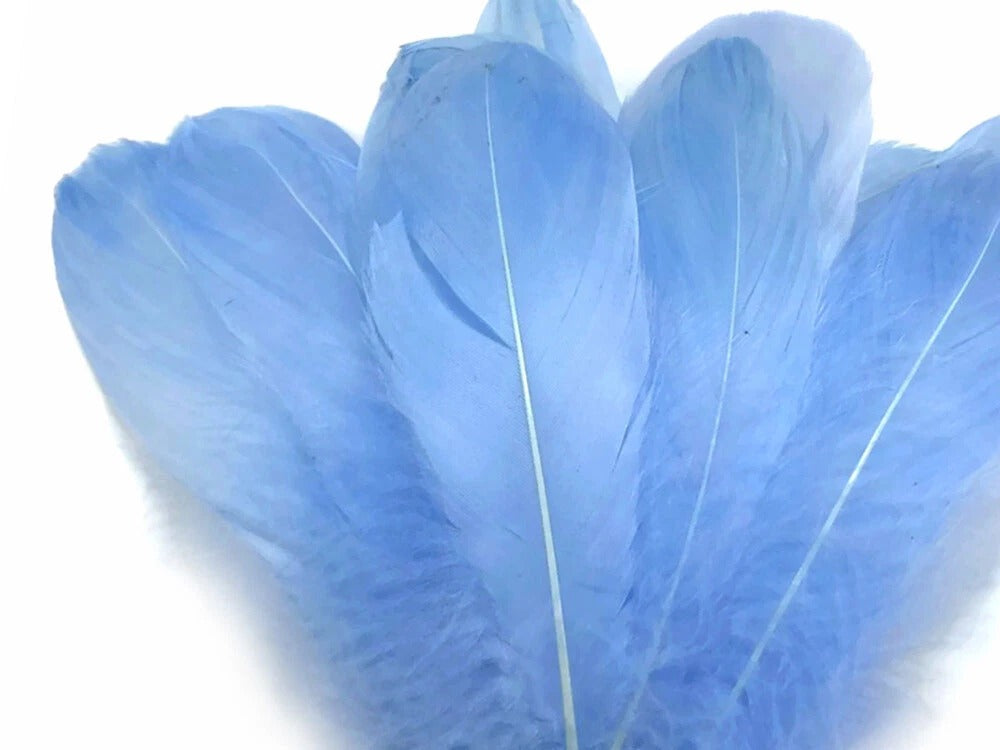 1/4 lbs. - Light Blue Goose Nagoire Wholesale Feathers (Bulk)