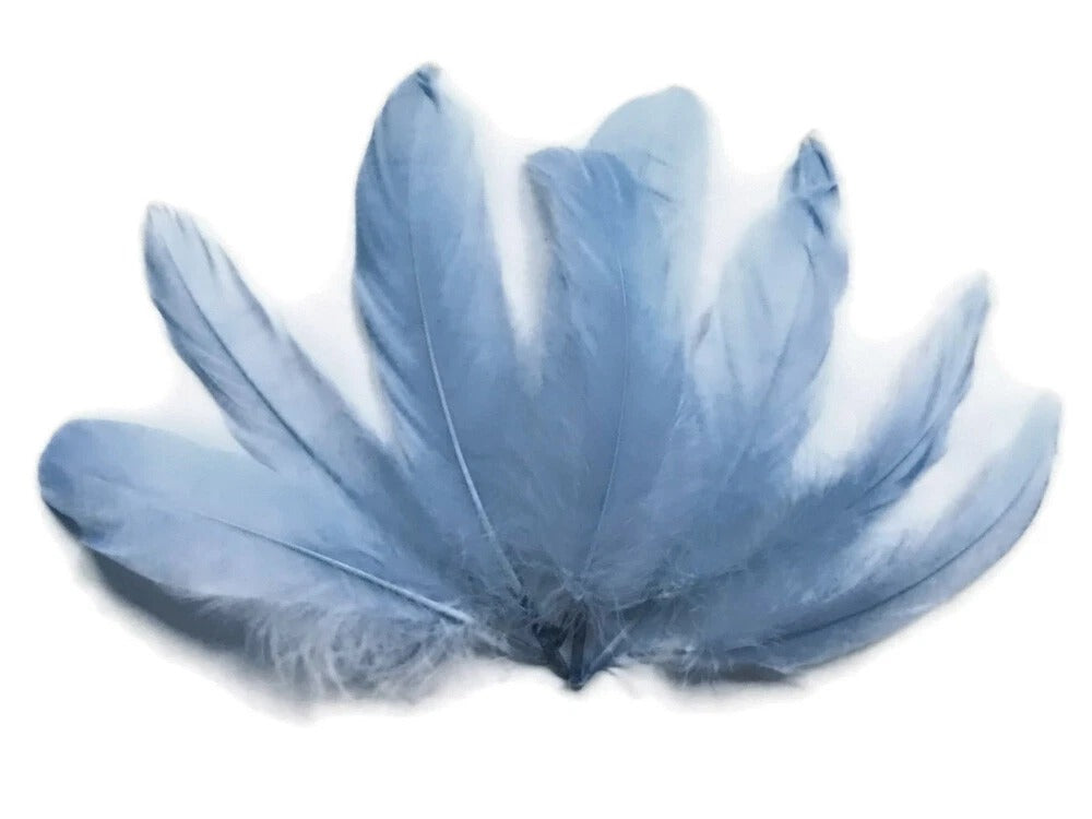 1/4 lbs. - Light Blue Goose Nagoire Wholesale Feathers (Bulk)