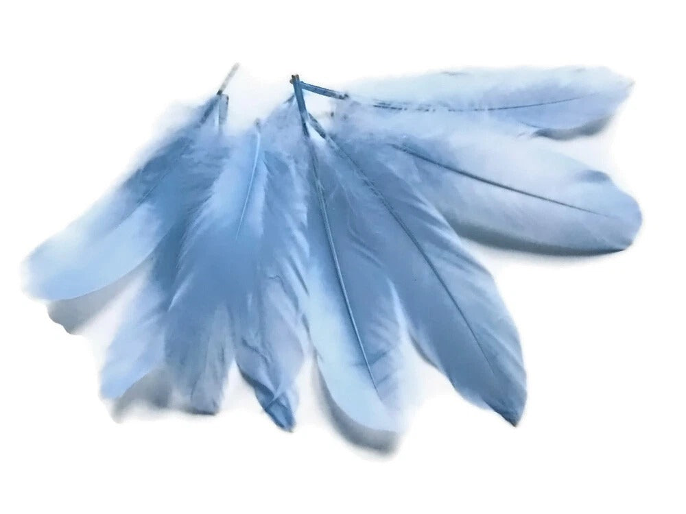 1/4 lbs. - Light Blue Goose Nagoire Wholesale Feathers (Bulk)