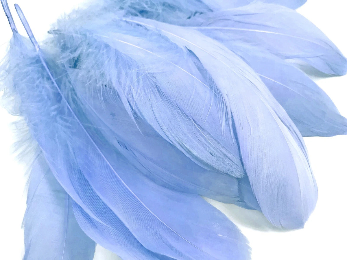 1/4 lbs. - Light Blue Goose Nagoire Wholesale Feathers (Bulk)