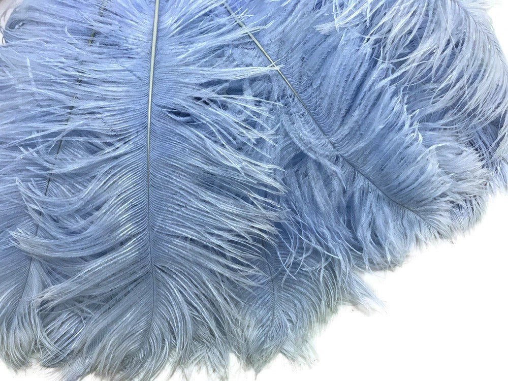 1/2 Lb - 12-16" Light Blue Ostrich Tail Wholesale Fancy Feathers (Bulk)