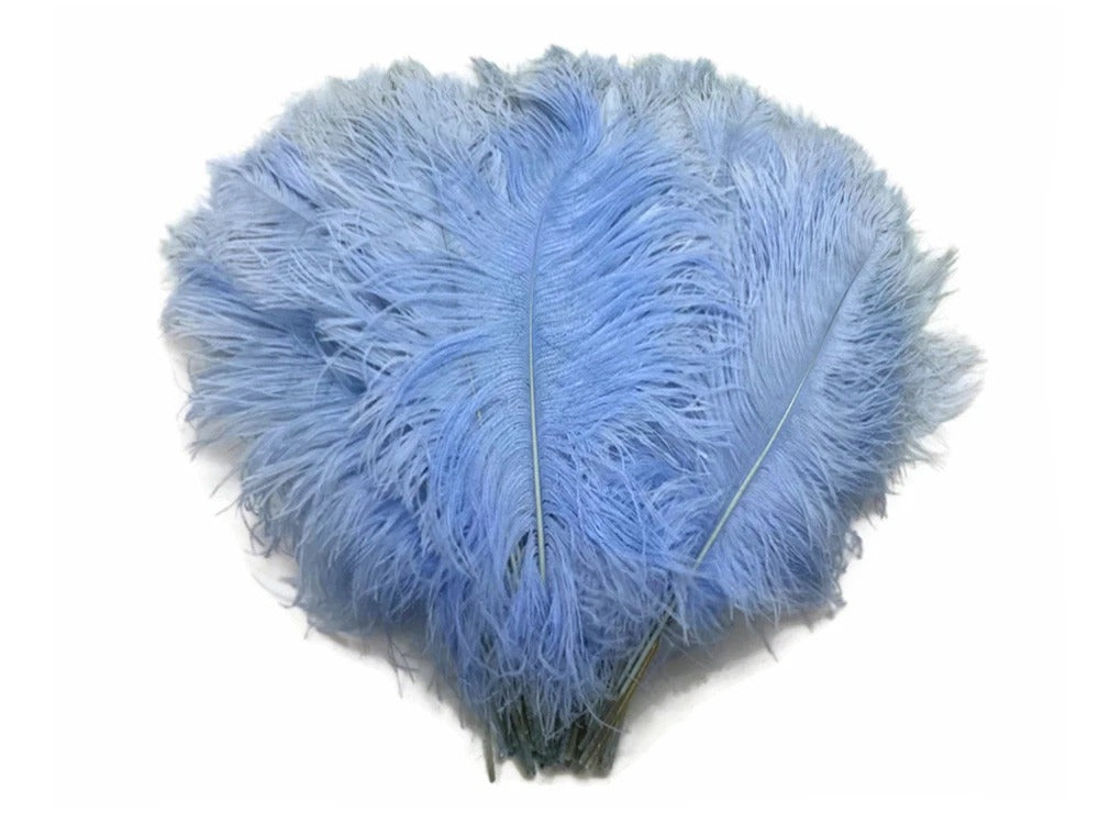 1/2 Lb - 12-16" Light Blue Ostrich Tail Wholesale Fancy Feathers (Bulk)