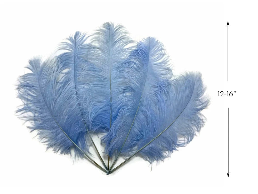 1/2 Lb - 12-16" Light Blue Ostrich Tail Wholesale Fancy Feathers (Bulk)