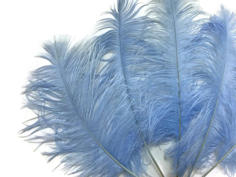 1/2 Lb - 12-16" Light Blue Ostrich Tail Wholesale Fancy Feathers (Bulk)