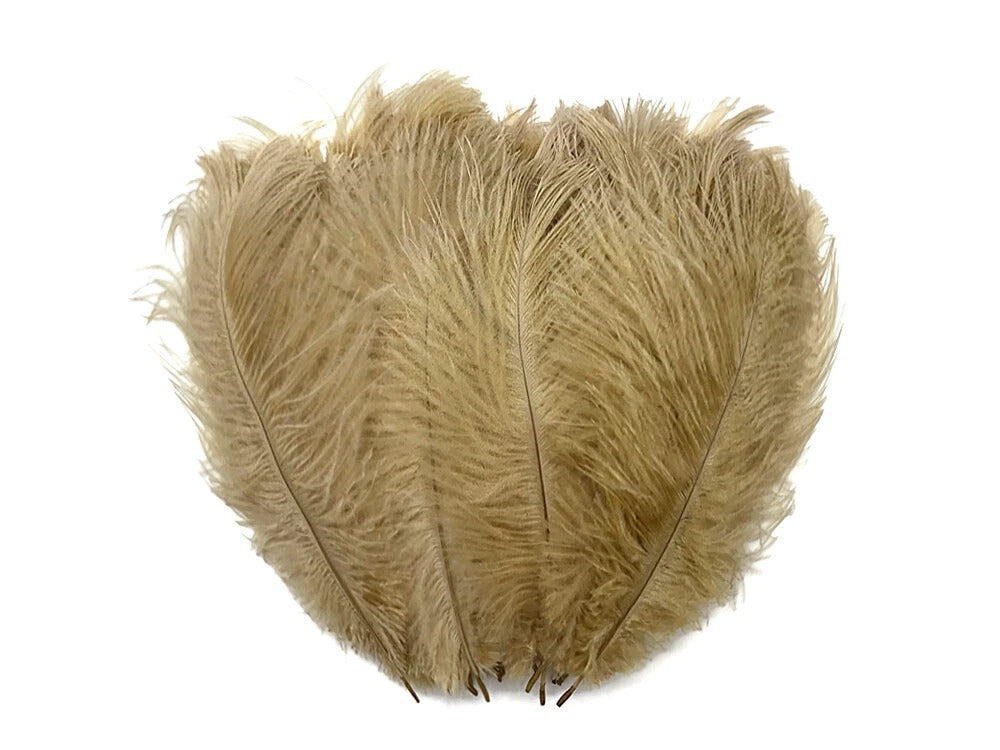 1/2 Lb. - 18-24" Old Gold Large Ostrich Wing Plume Wholesale Feathers (Bulk)