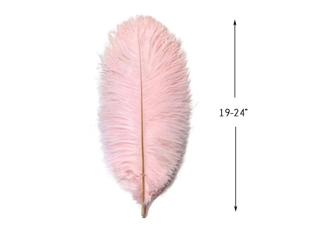 1/2 Lb - 12-16" Light Pink Ostrich Tail Wholesale Fancy Feathers (Bulk)