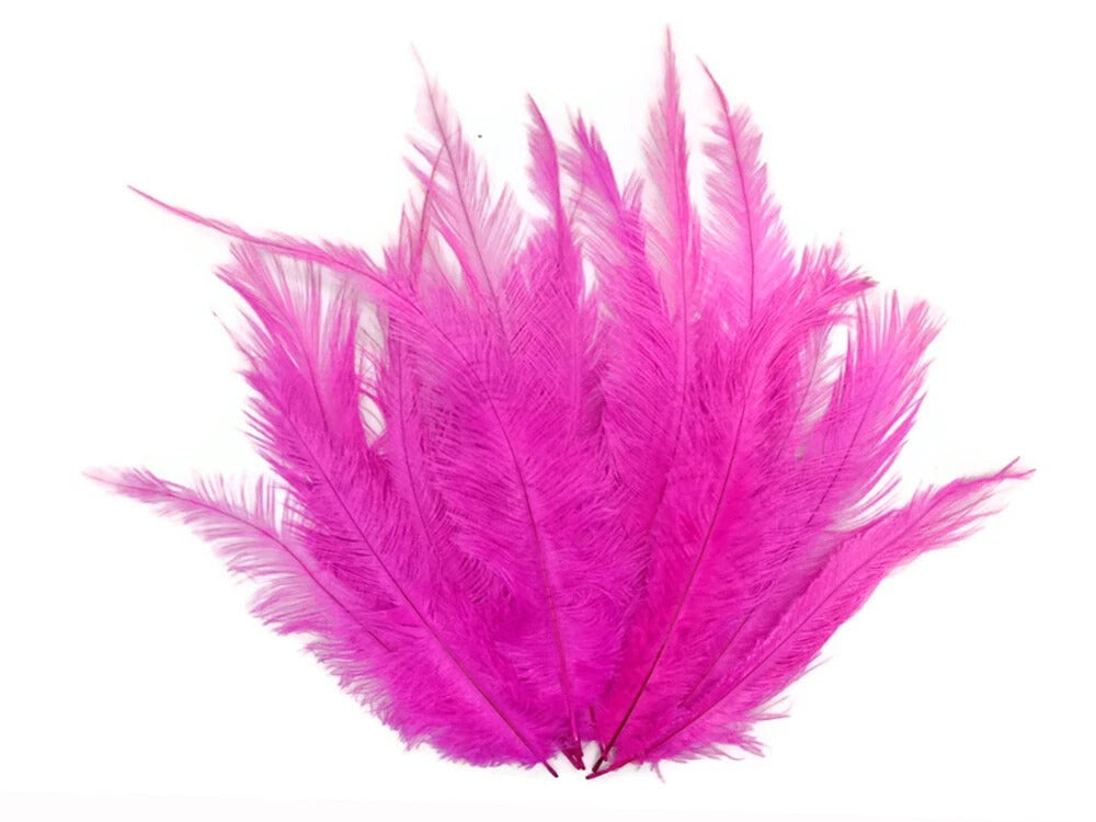1/2 Lb - Hot Pink Large Ostrich Spads Wholesale Feathers 20-28" (Bulk)