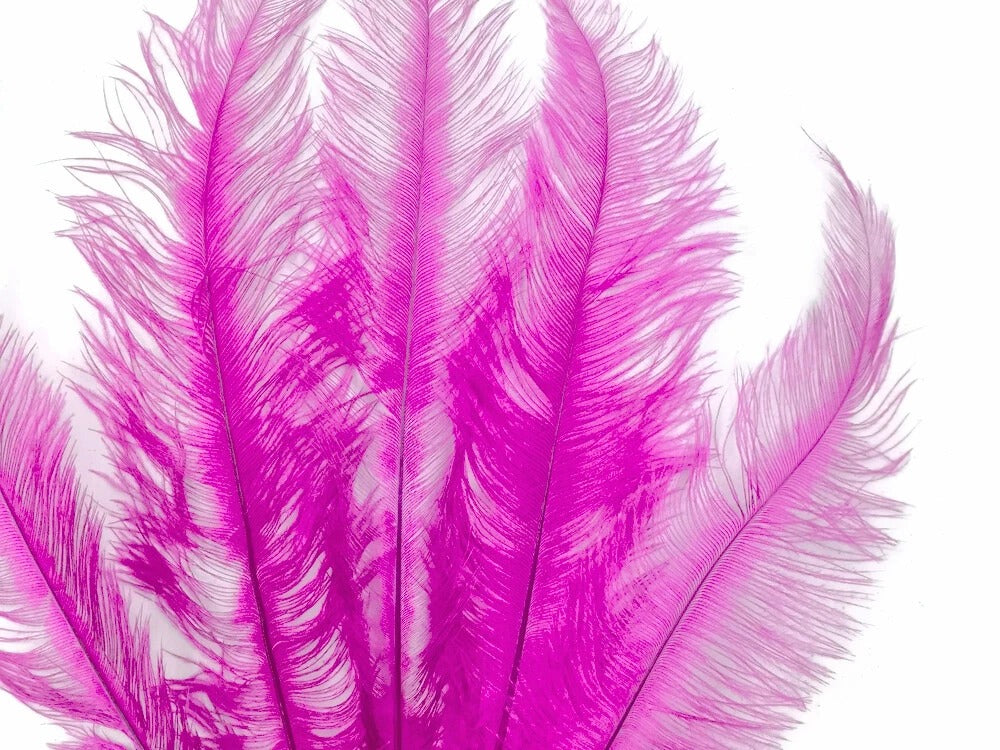 1/2 Lb - Hot Pink Large Ostrich Spads Wholesale Feathers 20-28" (Bulk)