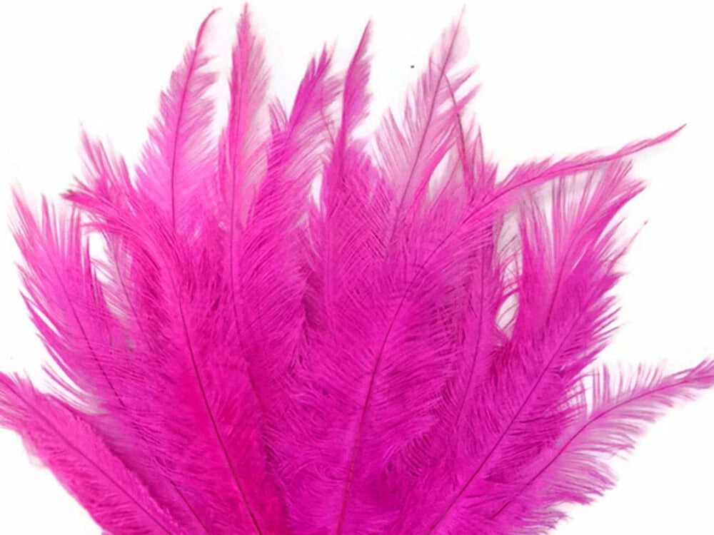 1/2 Lb - Hot Pink Large Ostrich Spads Wholesale Feathers 20-28" (Bulk)