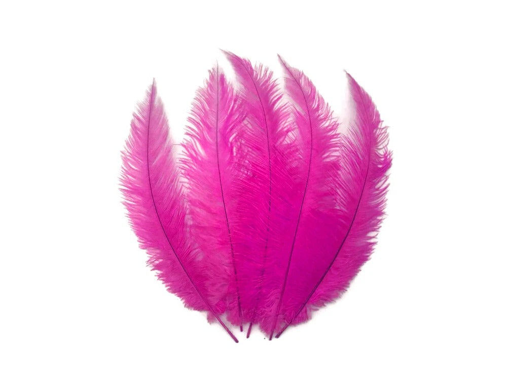 1/2 Lb - Hot Pink Large Ostrich Spads Wholesale Feathers 20-28" (Bulk)
