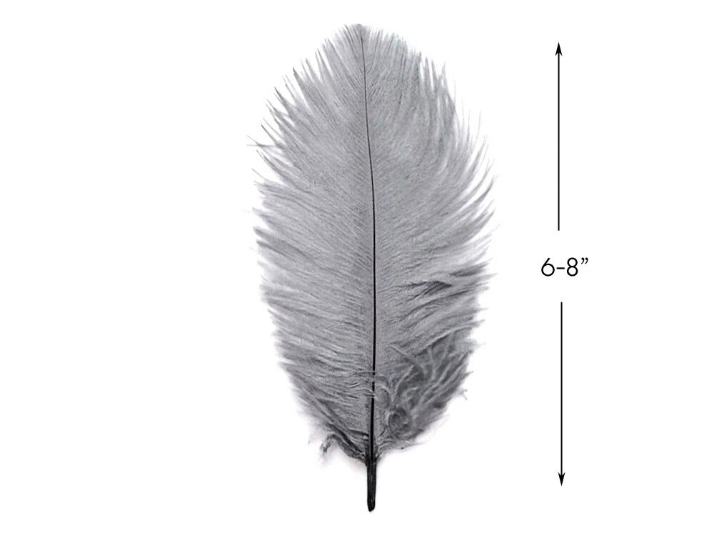 1/2 Lb - 12-16" Silver Gray Ostrich Tail Wholesale Fancy Feathers (Bulk)