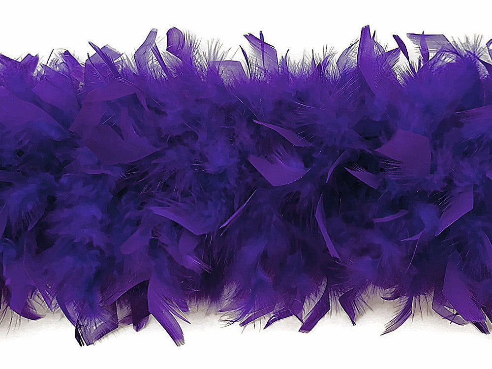 2 Yards - Eggplant Heavy Weight Chandelle Feather Boa | 80 Gram