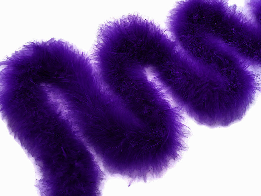 2 Yards - Eggplant Turkey Medium Weight Marabou Feather Boa 25 Gram