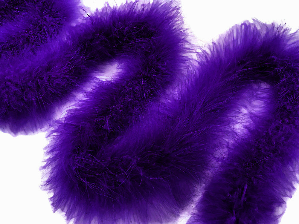 2 Yards - Eggplant Turkey Medium Weight Marabou Feather Boa 25 Gram