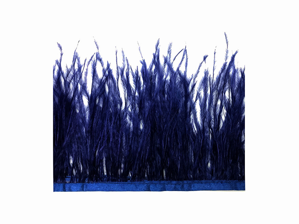 1 Yard - Navy Blue Ostrich Fringe Trim Wholesale Feather (Bulk)