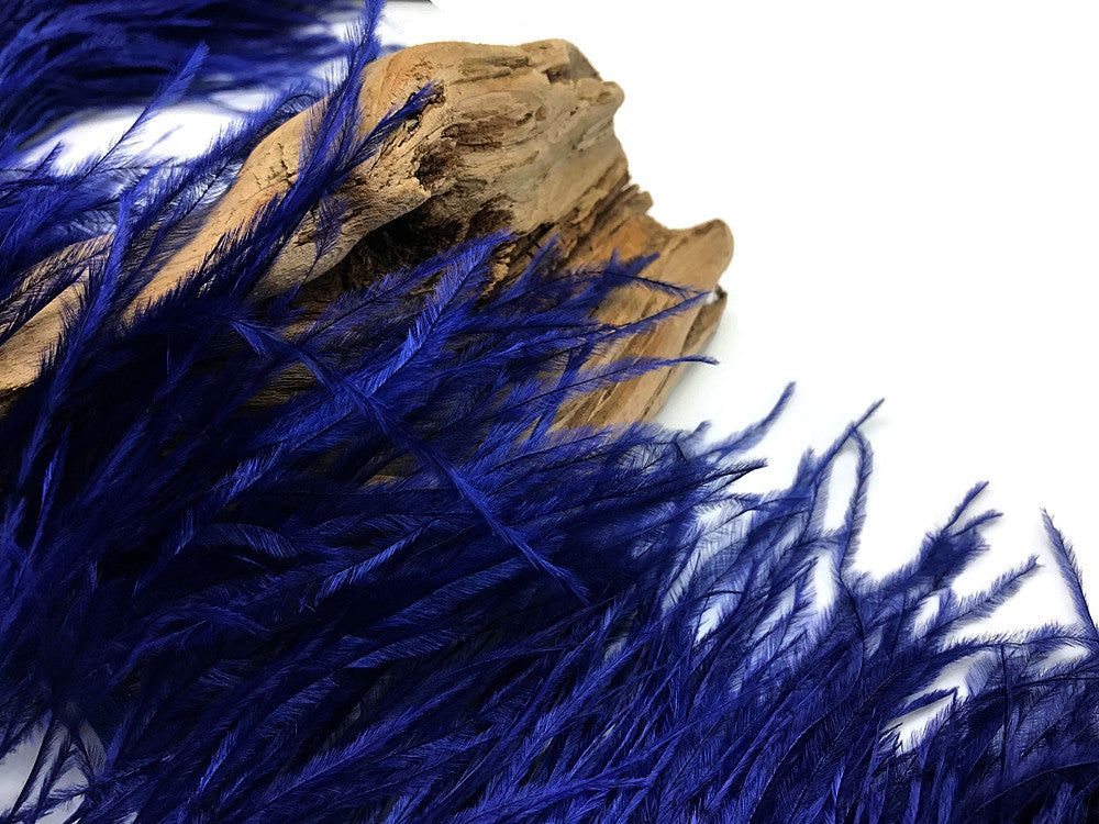 1 Yard - Navy Blue Ostrich Fringe Trim Wholesale Feather (Bulk)