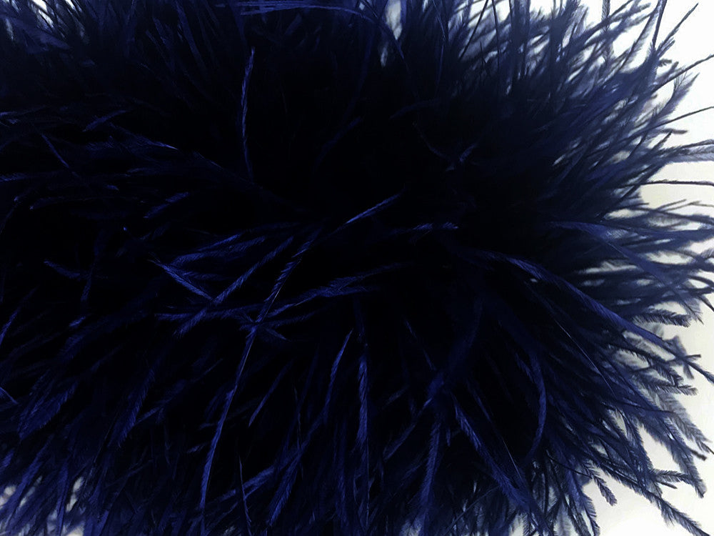 1 Yard - Navy Blue Ostrich Fringe Trim Wholesale Feather (Bulk)