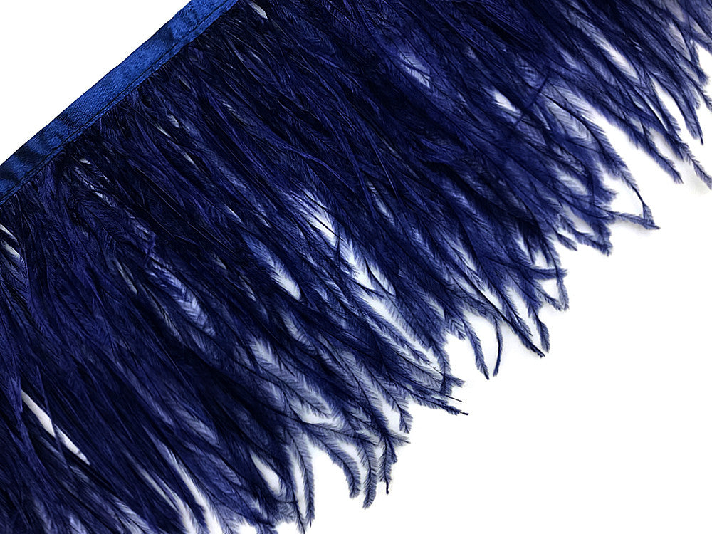 10 Yards - Navy Blue Ostrich Fringe Trim Wholesale Feather (Bulk)