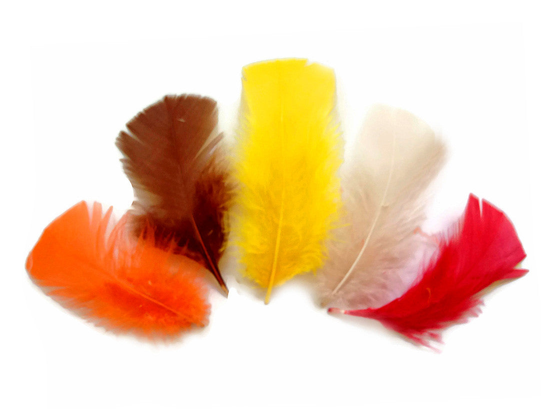 1/4 Lb - Orange Turkey T-Base Plumage Wholesale Feathers (Bulk)