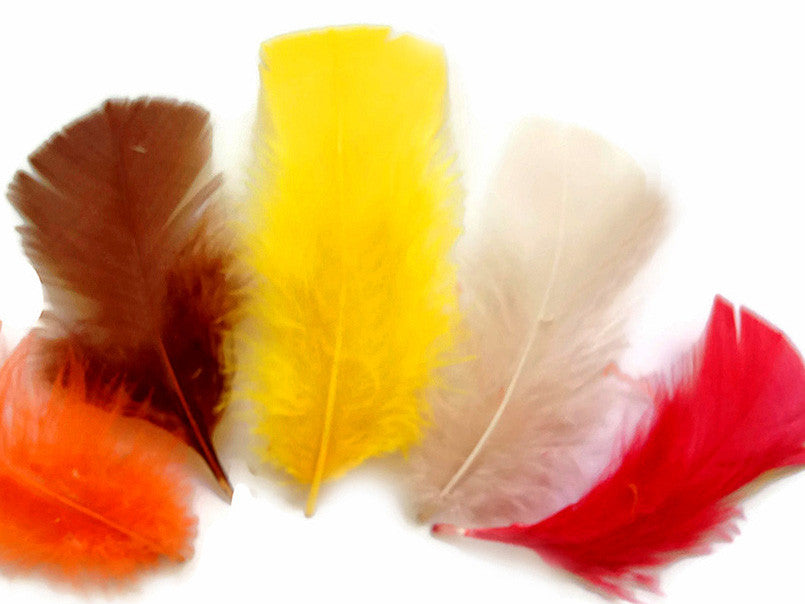 1/4 Lb - Orange Turkey T-Base Plumage Wholesale Feathers (Bulk)