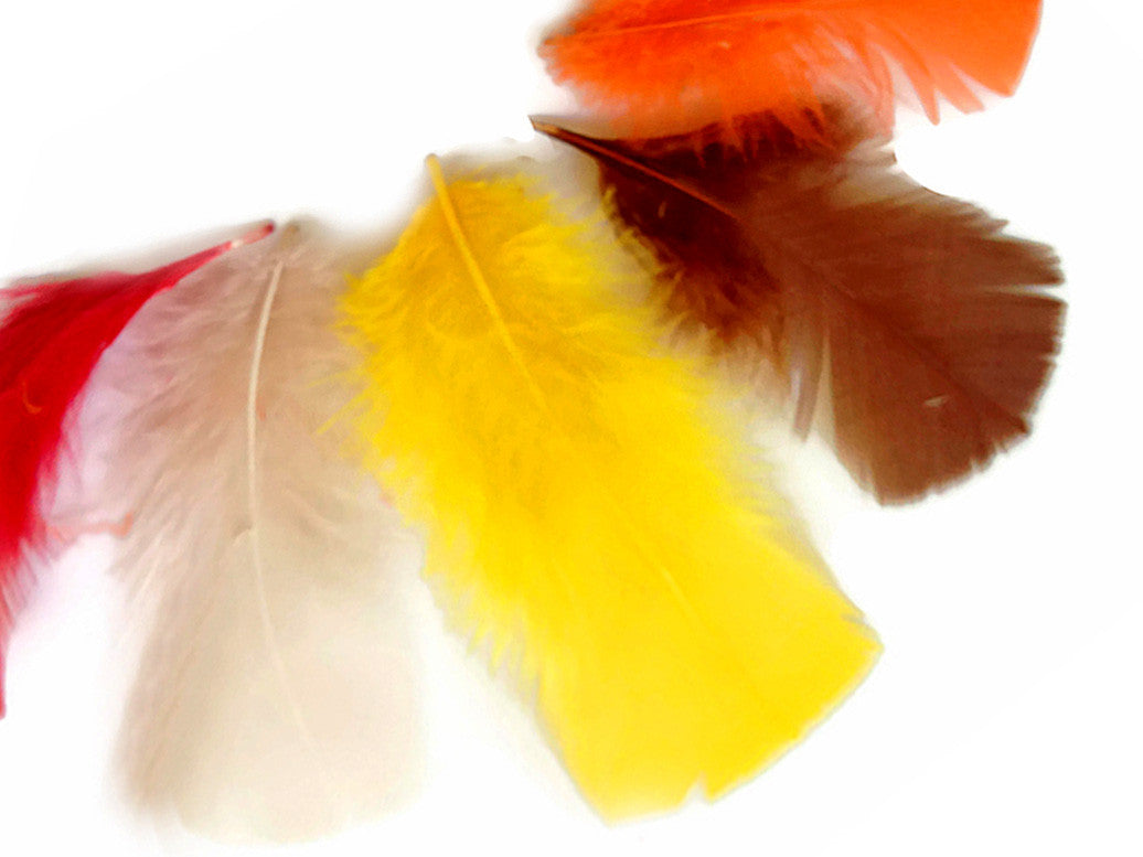 1/4 Lb - Orange Turkey T-Base Plumage Wholesale Feathers (Bulk)
