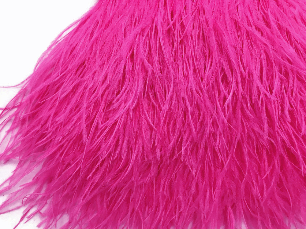 6 Inch Strip - Hot Pink Ostrich Fringe Trim Feather