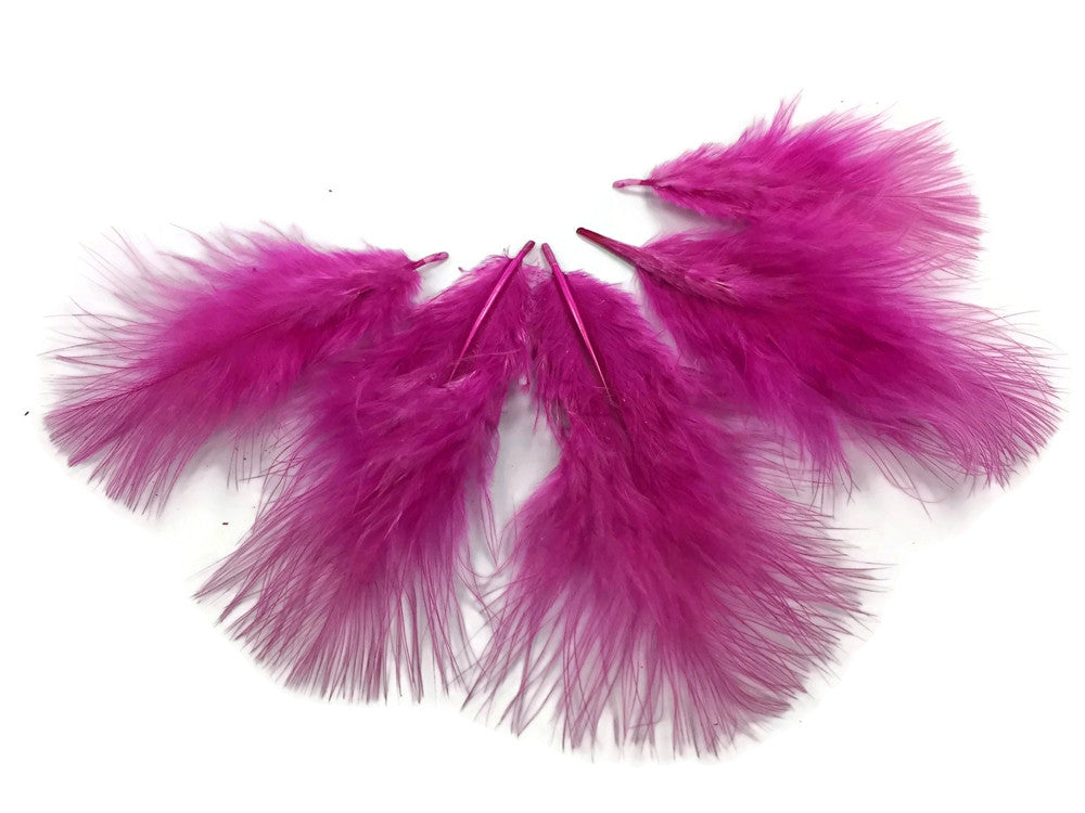 1/4 Lb - Fuchsia Pink Turkey Marabou Short Down Fluffy Loose Wholesale Feathers (Bulk)