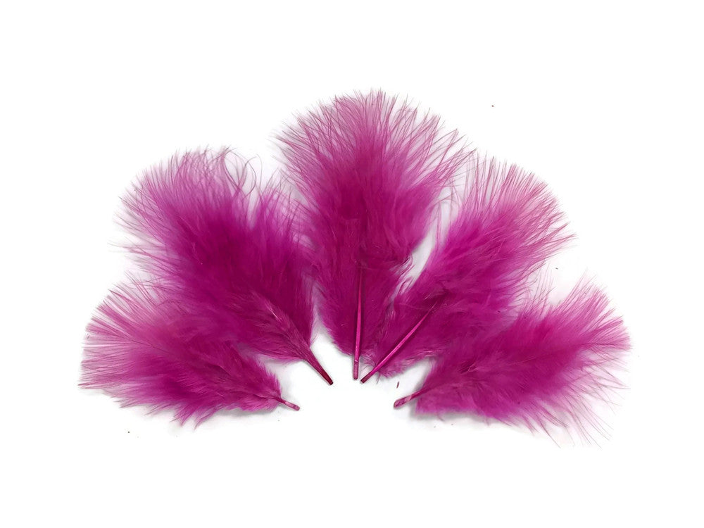 1 Pack - Fuchsia Pink Turkey Marabou Short Down Fluff Loose Feathers 0.10 Oz.