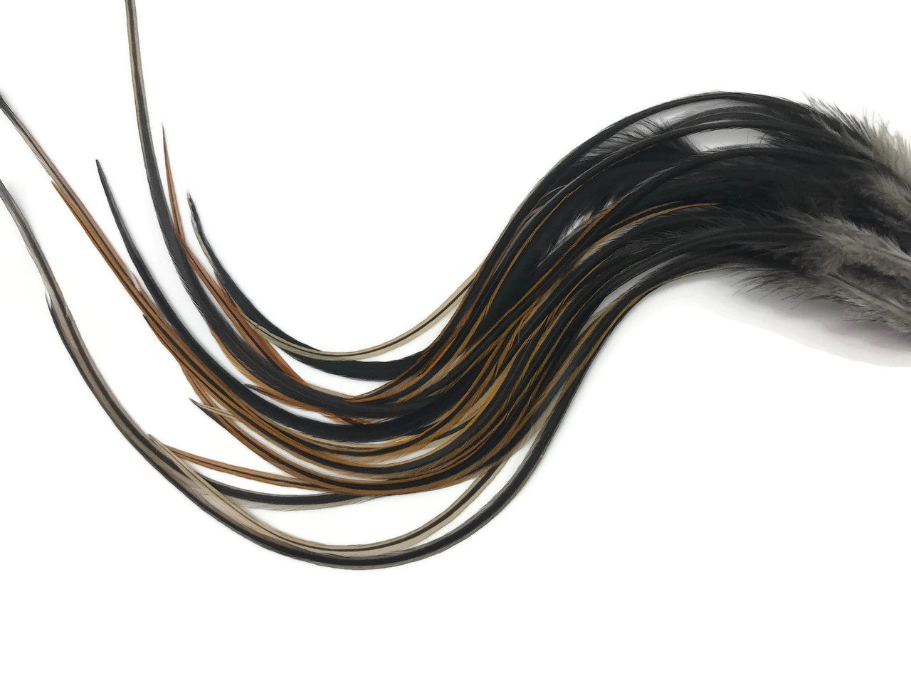 6 Pieces - Furnace Thick Long Rooster Hair Extension Feathers