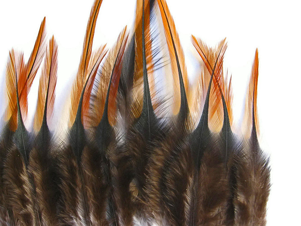 12 Pieces - Furnace Short Rooster Hackle Hair Extension Feathers