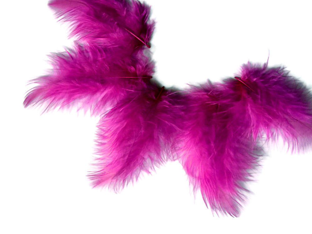 1/4 Lb - Fuchsia Pink Turkey Marabou Short Down Fluffy Loose Wholesale Feathers (Bulk)