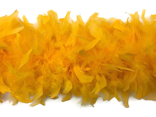 2 Yards - Golden Yellow Heavy Weight Chandelle Feather Boa | 80 Gram