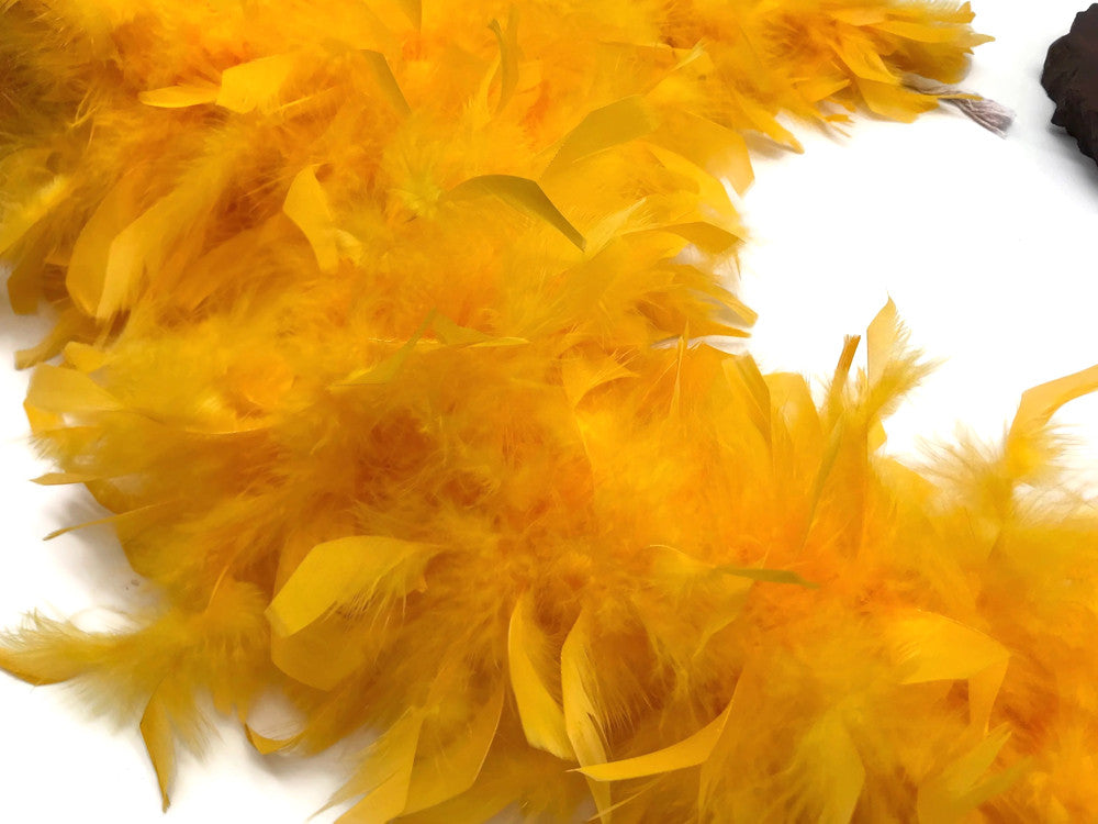 2 Yards - Golden Yellow Heavy Weight Chandelle Feather Boa | 80 Gram