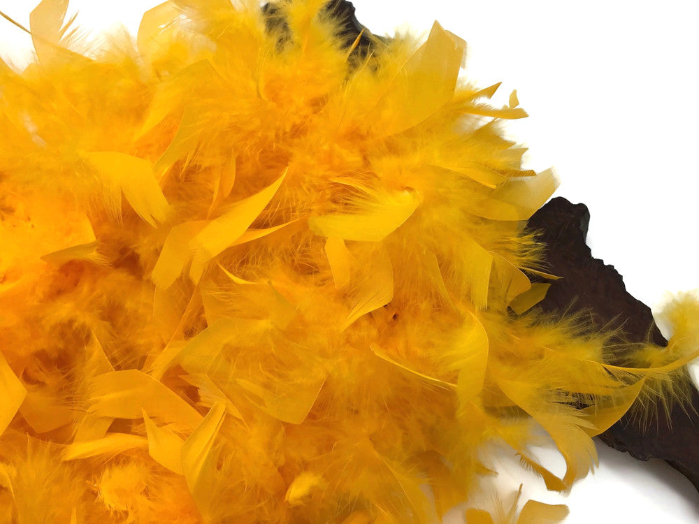 2 Yards - Golden Yellow Heavy Weight Chandelle Feather Boa | 80 Gram