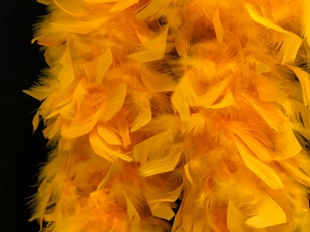 2 Yards - Golden Yellow Heavy Weight Chandelle Feather Boa | 80 Gram