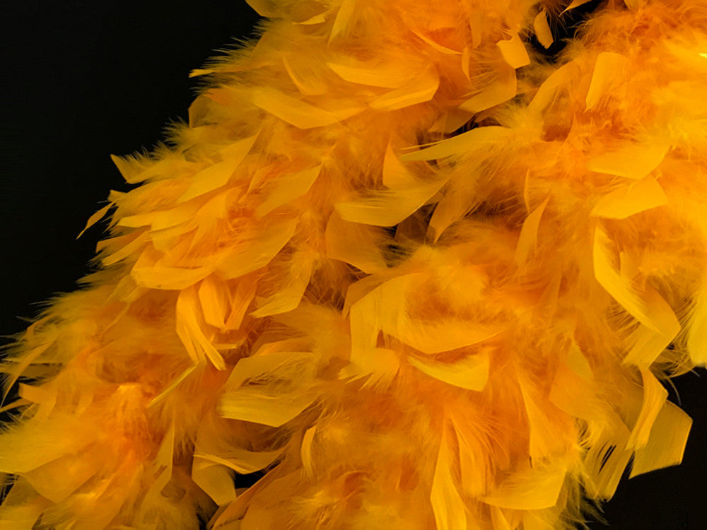 2 Yards - Golden Yellow Heavy Weight Chandelle Feather Boa | 80 Gram
