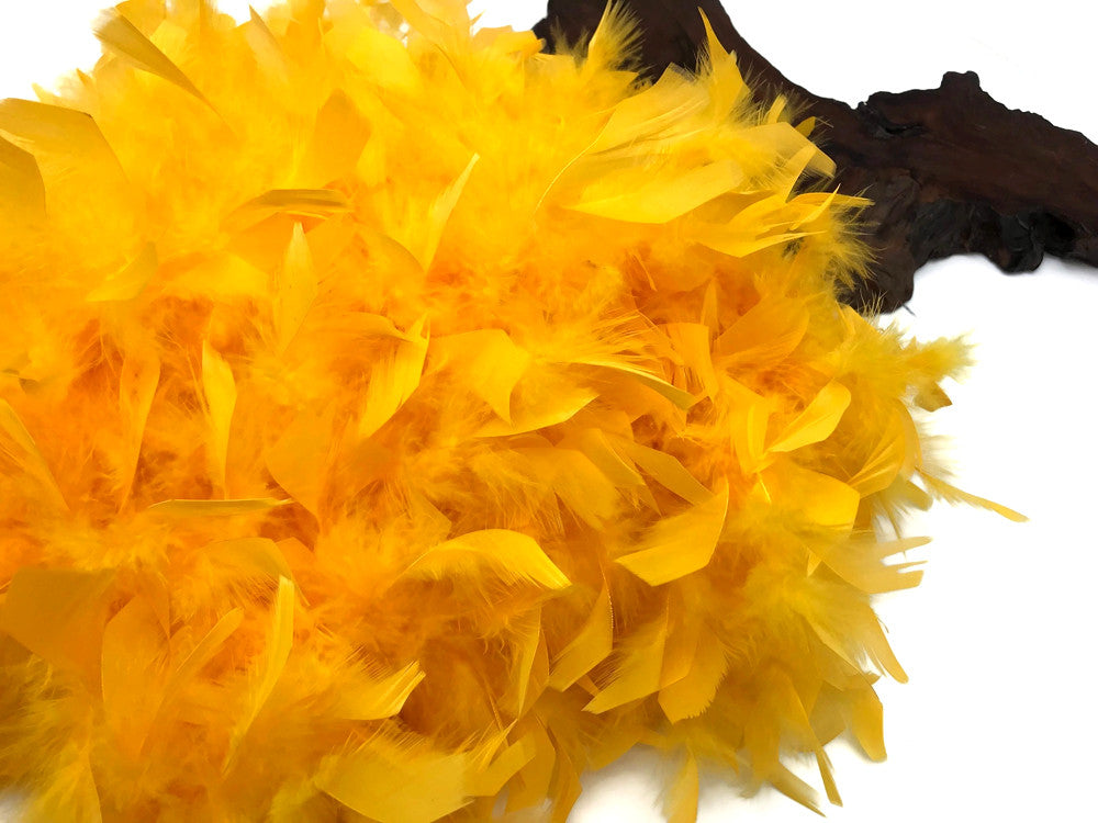 2 Yards - Golden Yellow Heavy Weight Chandelle Feather Boa | 80 Gram