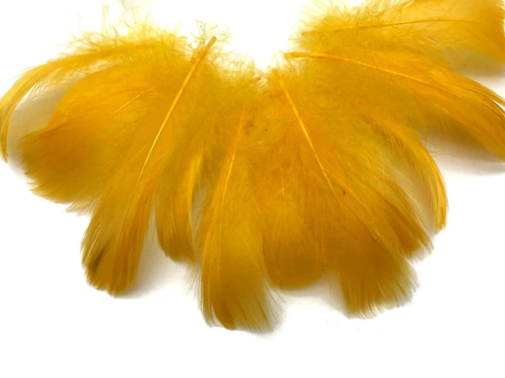 1 Pack - 2-3" Golden Yellow Goose Coquille Loose Feathers - 0.35 Oz.