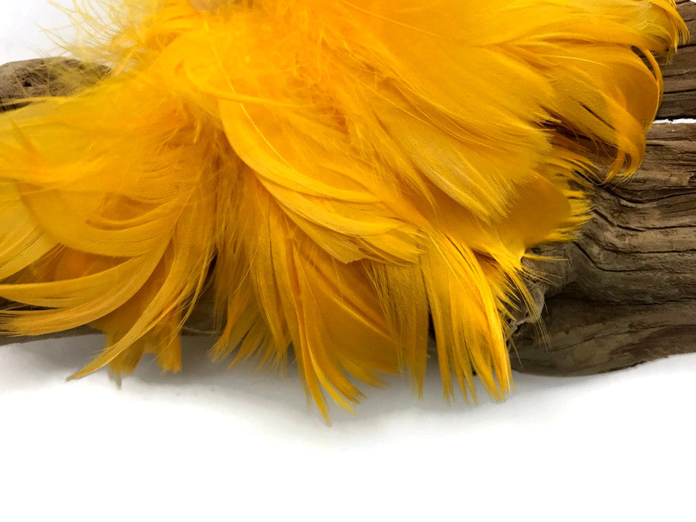 1 Pack - 2-3" Golden Yellow Goose Coquille Loose Feathers - 0.35 Oz.