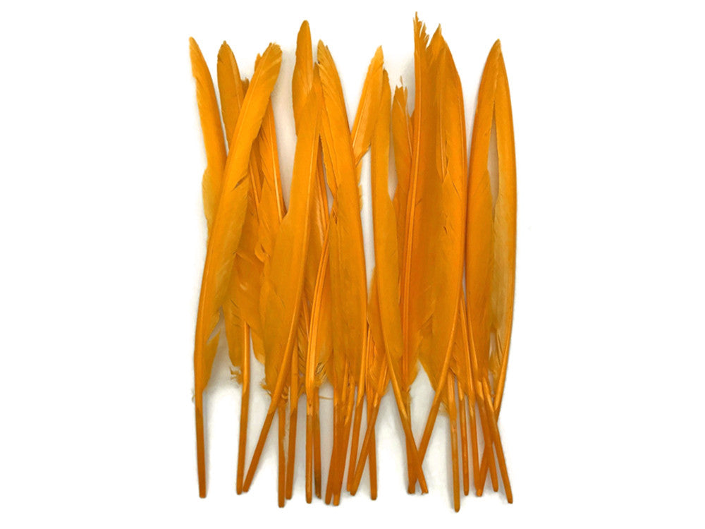 1/4 Lb. - Golden Yellow Goose Pointers Long Primaries Wing Wholesale Feathers (Bulk)