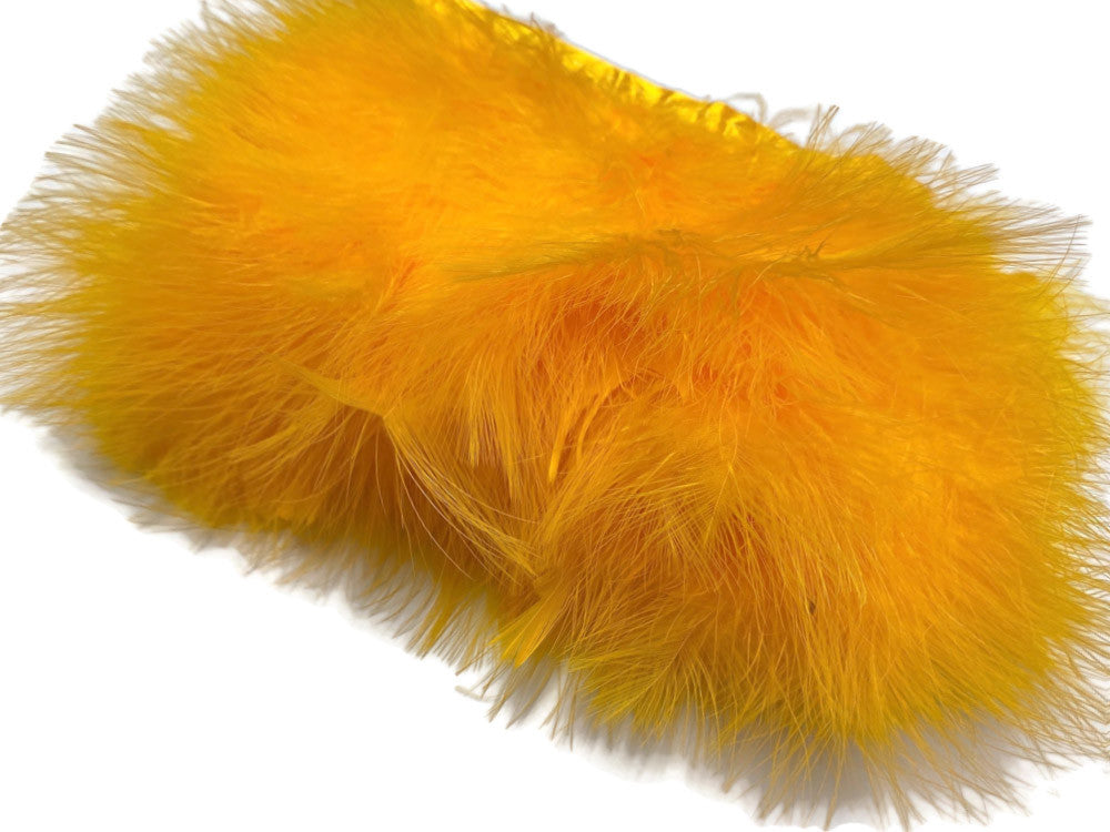 1 Yard - Golden Yellow Marabou Turkey Fluff Feather Fringe Trim