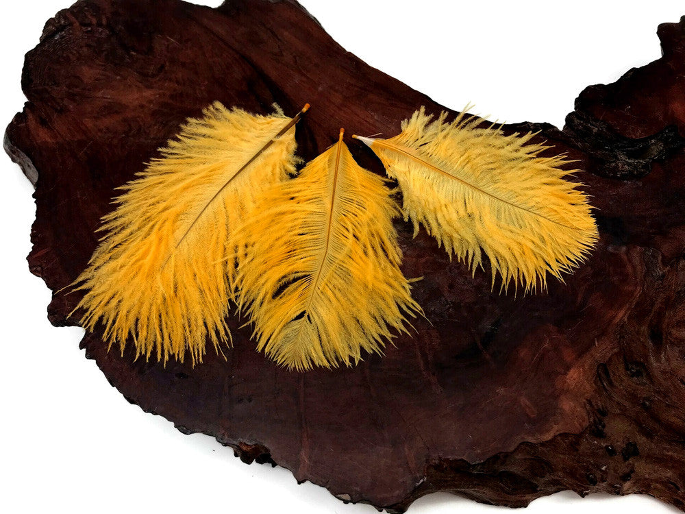 1 Pack - Golden Yellow Ostrich Small Confetti Feathers 0.3 Oz