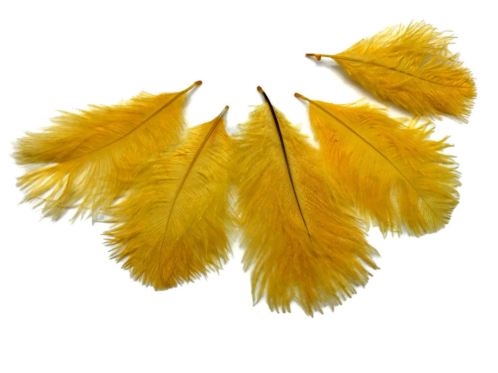 1 Pack - Golden Yellow Ostrich Small Confetti Feathers 0.3 Oz